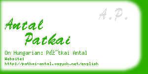 antal patkai business card